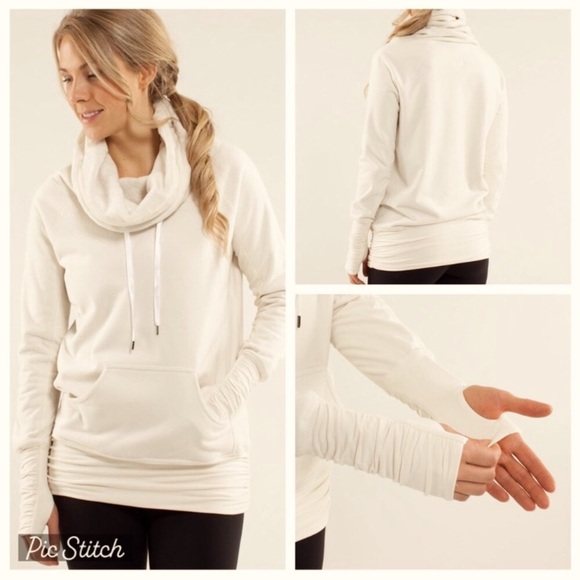 Lululemon Don’t Hurry Be Happy Pullover Polar Cream Fleece Sweater Size 4 - Picture 9 of 10
